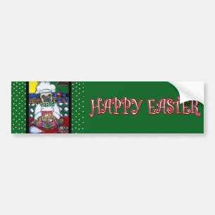 Easter Pug  chef Bumper Sticker