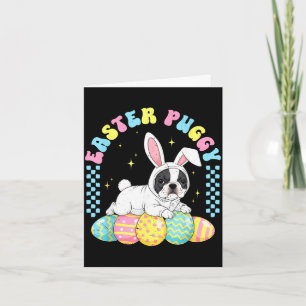 Easter puggy cute dog french pug easter day men card