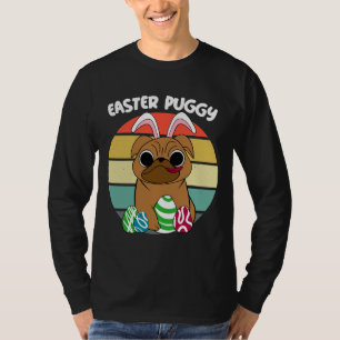 Easter Puggy, Pug Dog in Easter Bunny Ears with Eg T-Shirt