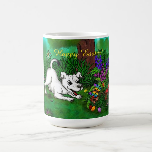 Easter - Puppy Capo and Butterfly Coffee Mug (Center)