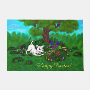 Easter - Puppy Capo and Butterfly Doormat
