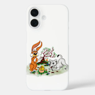 Easter - Puppy Capo Rabbit and Chick iPhone 16 Case
