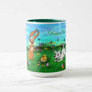 Easter - Puppy Capo Rabbit and Chick Mug