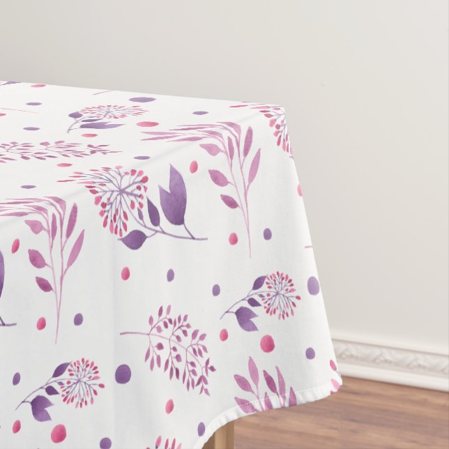 Easter Purple and Red Floral Tablecloth (In Situ)