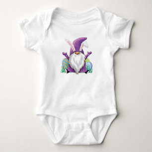 Easter Purple Gnome   Baby Bodysuit