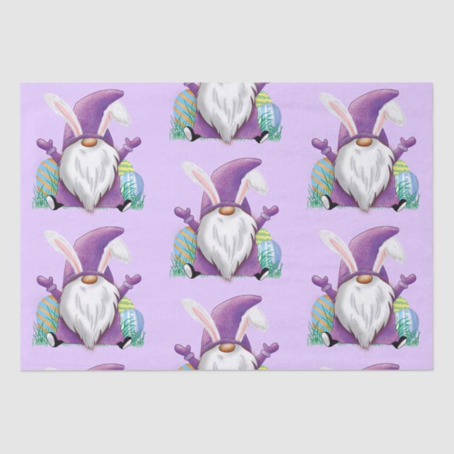 Easter Purple Gnome   Tissue Paper (Front)