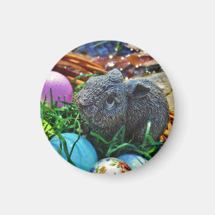 Easter Rabbit and golf ball basket Magnet