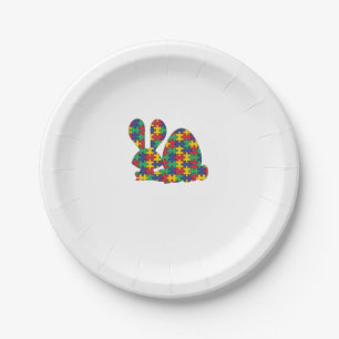 Easter Rabbit Autism Awareness Puzzle Piece Autist Paper Plate