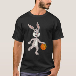 Easter Rabbit Bouncing Basketball Funny Boys Girls T-Shirt