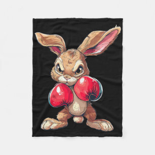 Easter Rabbit Bunny Boxer Boxing Kickboxing Martia Fleece Blanket