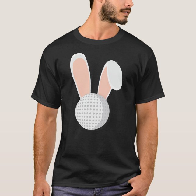 Easter Rabbit Bunny Golf Ball Golfer Funny Holiday T-Shirt (Front)