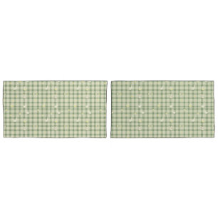 Easter Rabbit Chicken Green Plaid Pattern Pillowcase