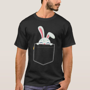 Easter Rabbit Cute Pocket Bunny Easter Egg Hunt T-Shirt