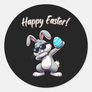 Easter Rabbit Dabbing Eggs Dab Boys Girls Kids Bun Classic Round Sticker