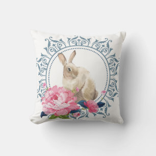Easter Rabbit Floral design Cushion