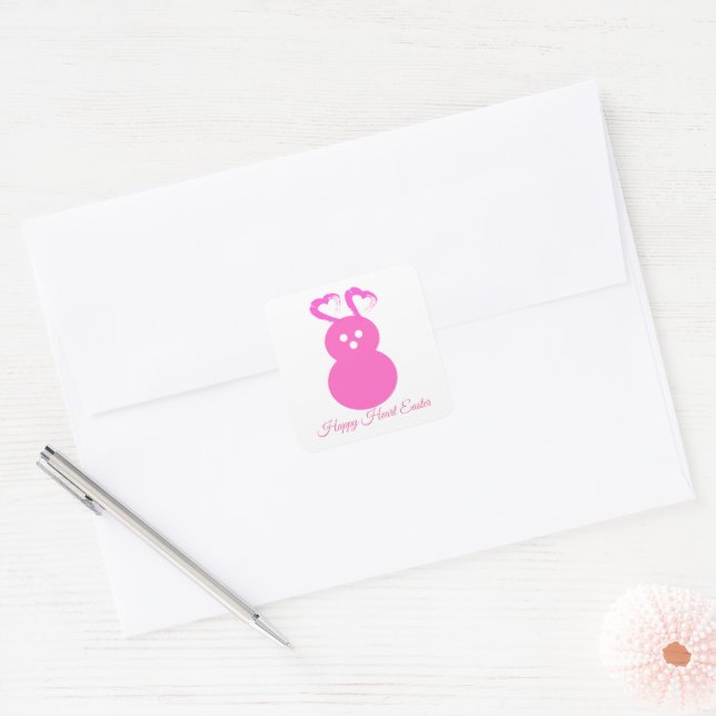 Easter Rabbit Heart Sticker (Envelope)