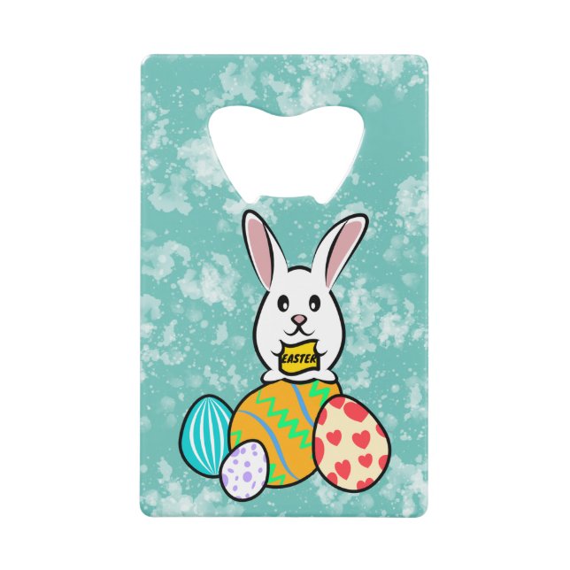 Easter Rabbit Holding a Banner on Easter Eggs (Front)