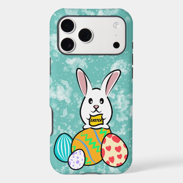 Easter Rabbit Holding a Banner on Easter Eggs (Back)