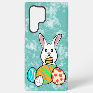 Easter Rabbit Holding a Banner on Easter Eggs Samsung Galaxy Case