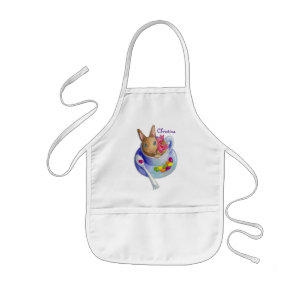Easter Rabbit in Tea Cup Kids Apron