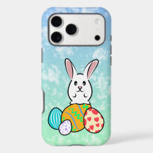 Easter Rabbit on Easter Eggs