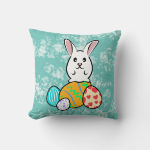 Easter Rabbit on Easter Eggs Cushion