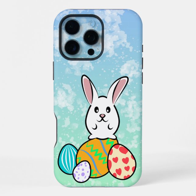 Easter Rabbit on Easter Eggs iPhone Case (Back)