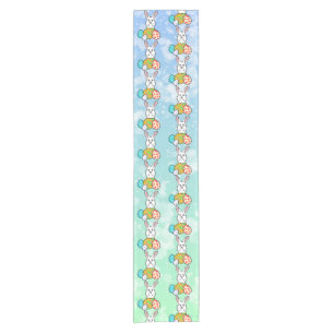 Easter Rabbit on Easter Eggs Short Table Runner