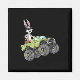 Easter Rabbit Riding Monster Truck Fun Boys Girls Magnet