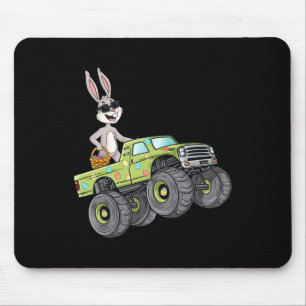 Easter Rabbit Riding Monster Truck Fun Boys Girls Mouse Mat