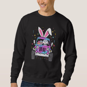 Easter Rabbit Riding Monster Truck Funny Boys Girl Sweatshirt
