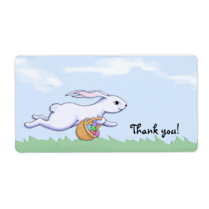Easter Rabbit Run Thank You Party Favour Gift Tag
