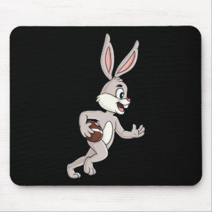Easter Rabbit Running With A Football Fun Boys Gir Mouse Mat