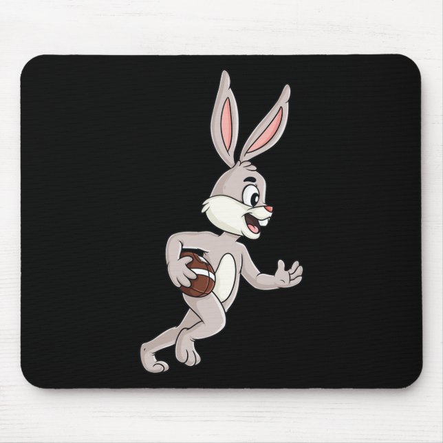 Easter Rabbit Running With A Football Fun Boys Gir Mouse Mat (Front)
