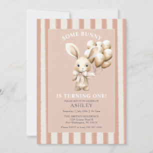 Easter Rabbit Some Bunny First Birthday Invitation
