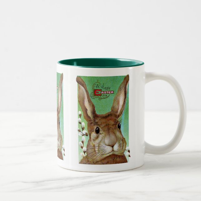 Easter Rabbit Two-Tone Coffee Mug (Right)