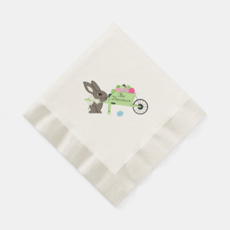 Easter Rabbit w Wheelbarrow of Eggs Paper Napkins