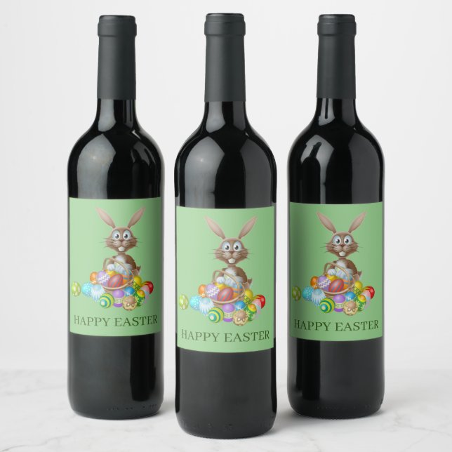 Easter Rabbit Wine Label (Bottles)