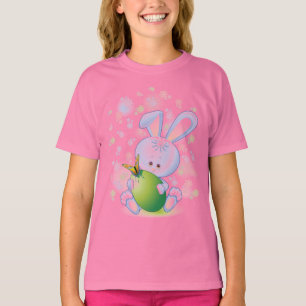 Easter Rabbit with Egg and Flowers T-Shirt