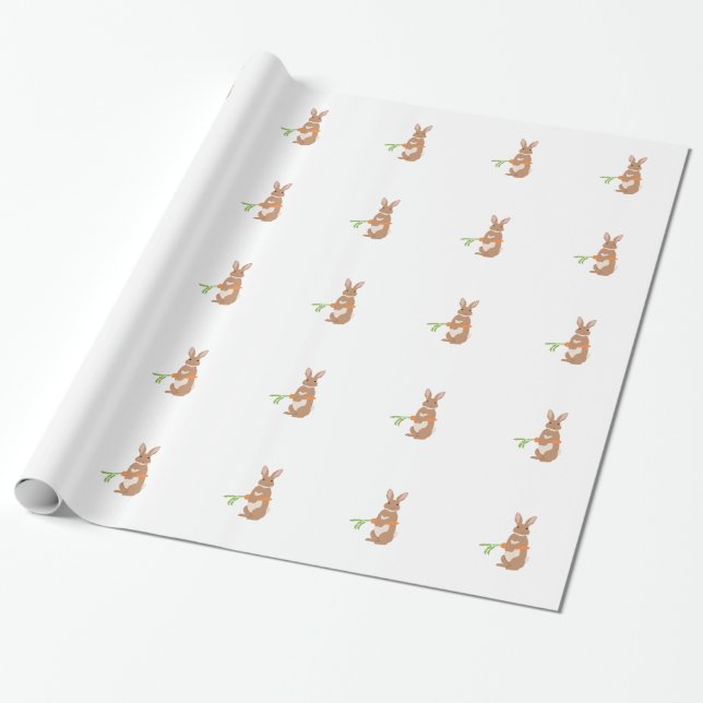 Easter Rabbit Wrapping Paper (Unrolled)