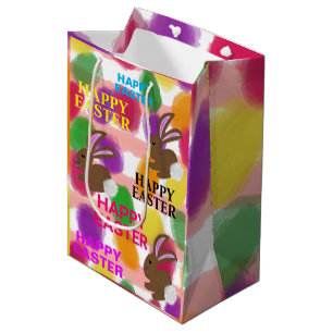 Easter Rabbits Coloured Eggs Medium Gift Bag