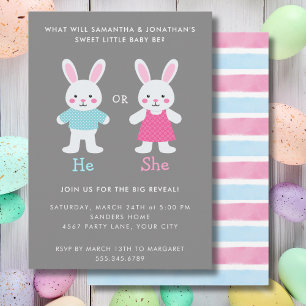 EASTER RABBITS GENDER REVEAL INVITATION