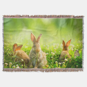 Easter Rabbits Throw Blanket