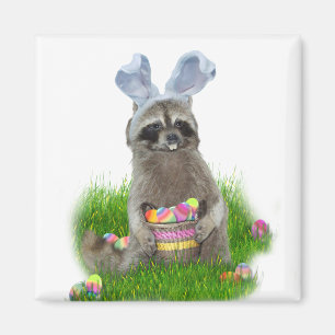 Easter Racoon Bandit Magnet