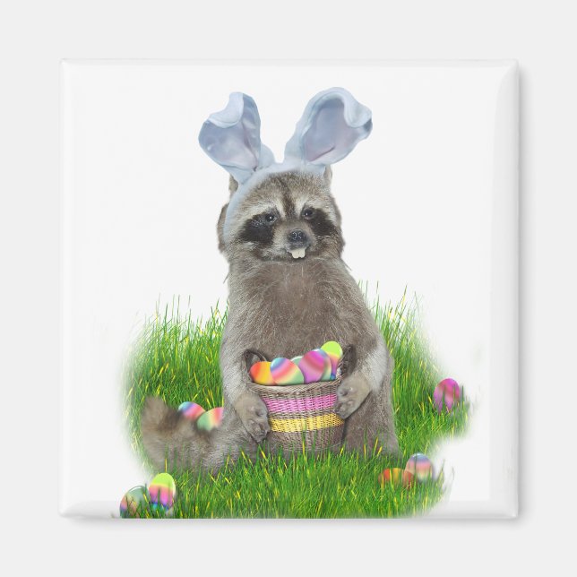Easter Racoon Bandit Magnet (Front)