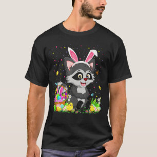 Easter Racoon Bunny Egg Hunting Racoon Easter Su T-Shirt
