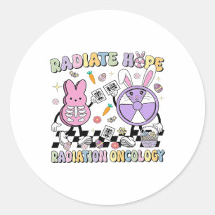 Easter Radiate Hope Radiation Oncology Nurse Xray Classic Round Sticker