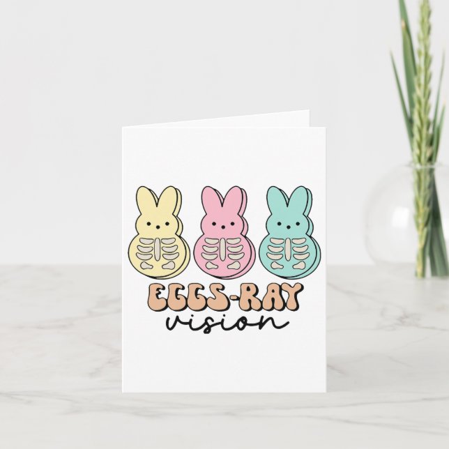 Easter Radiology Bunny Eggs-ray Vision Xray Tech R Card (Front)