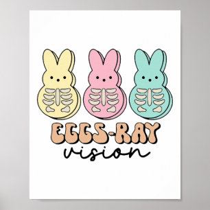 Easter Radiology Bunny Eggs-ray Vision Xray Tech R Poster