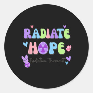 Easter Radiology Therapist Cute Bunny Radiation Th Classic Round Sticker